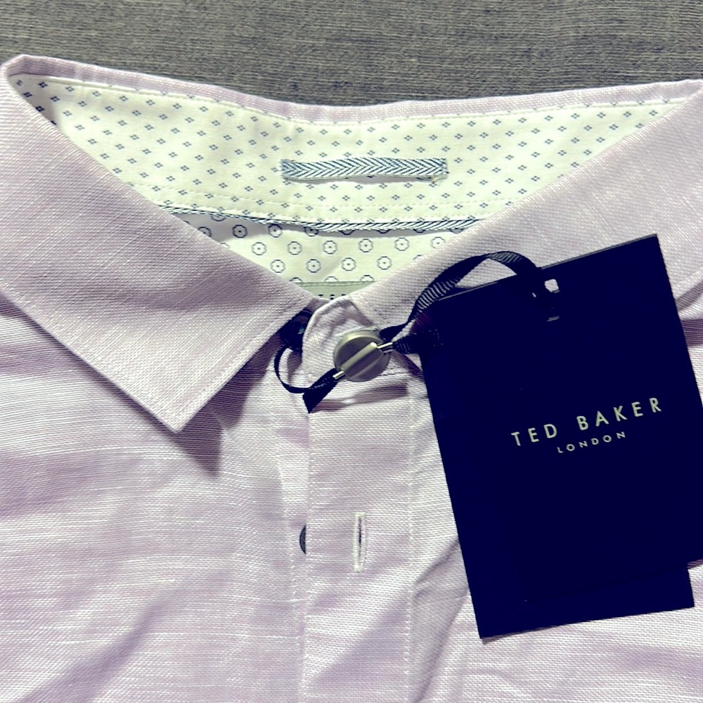 NWT Ted Baker Button Down Short Sleeve Shirt Size 6